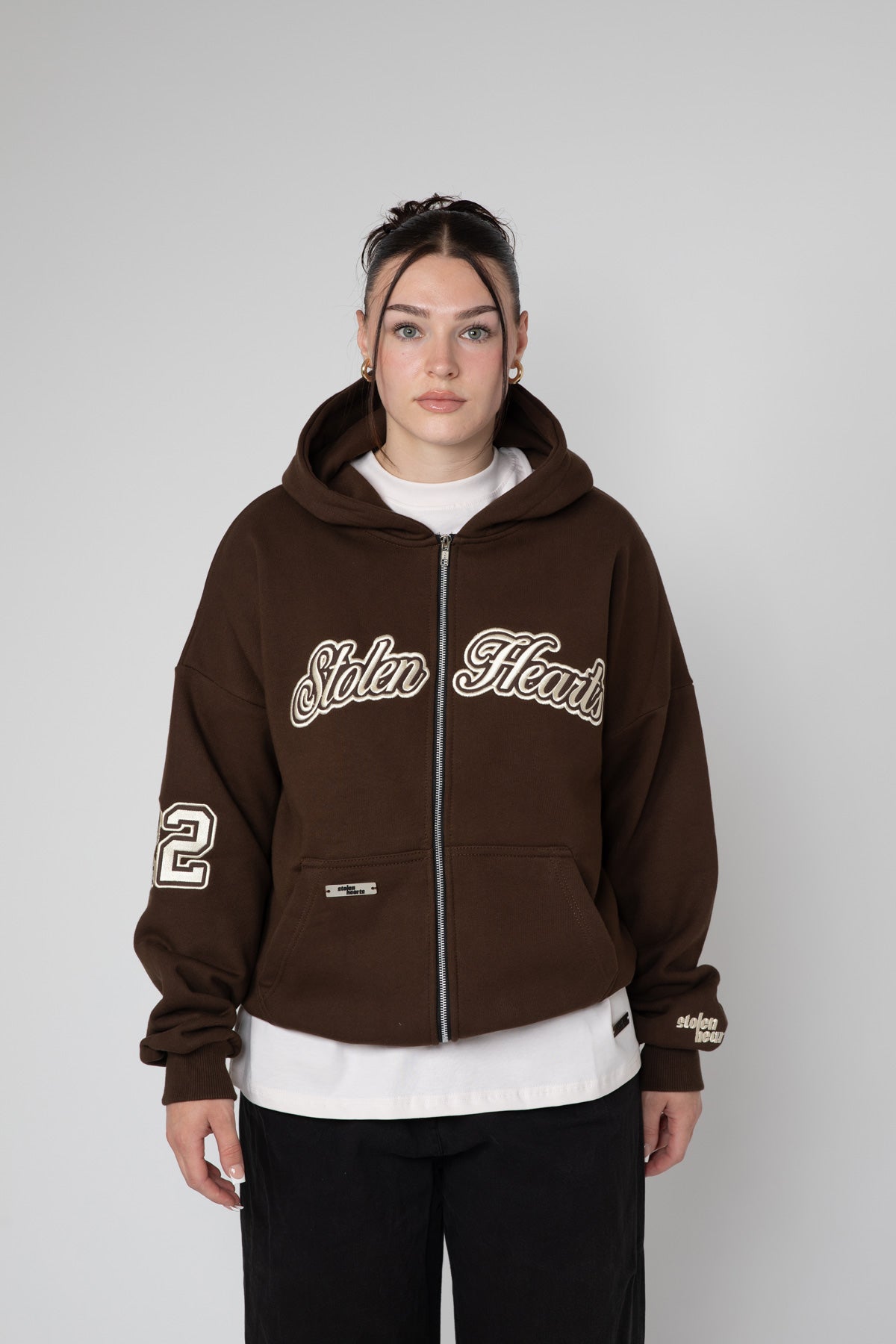 BROWN ZIP HOODIE