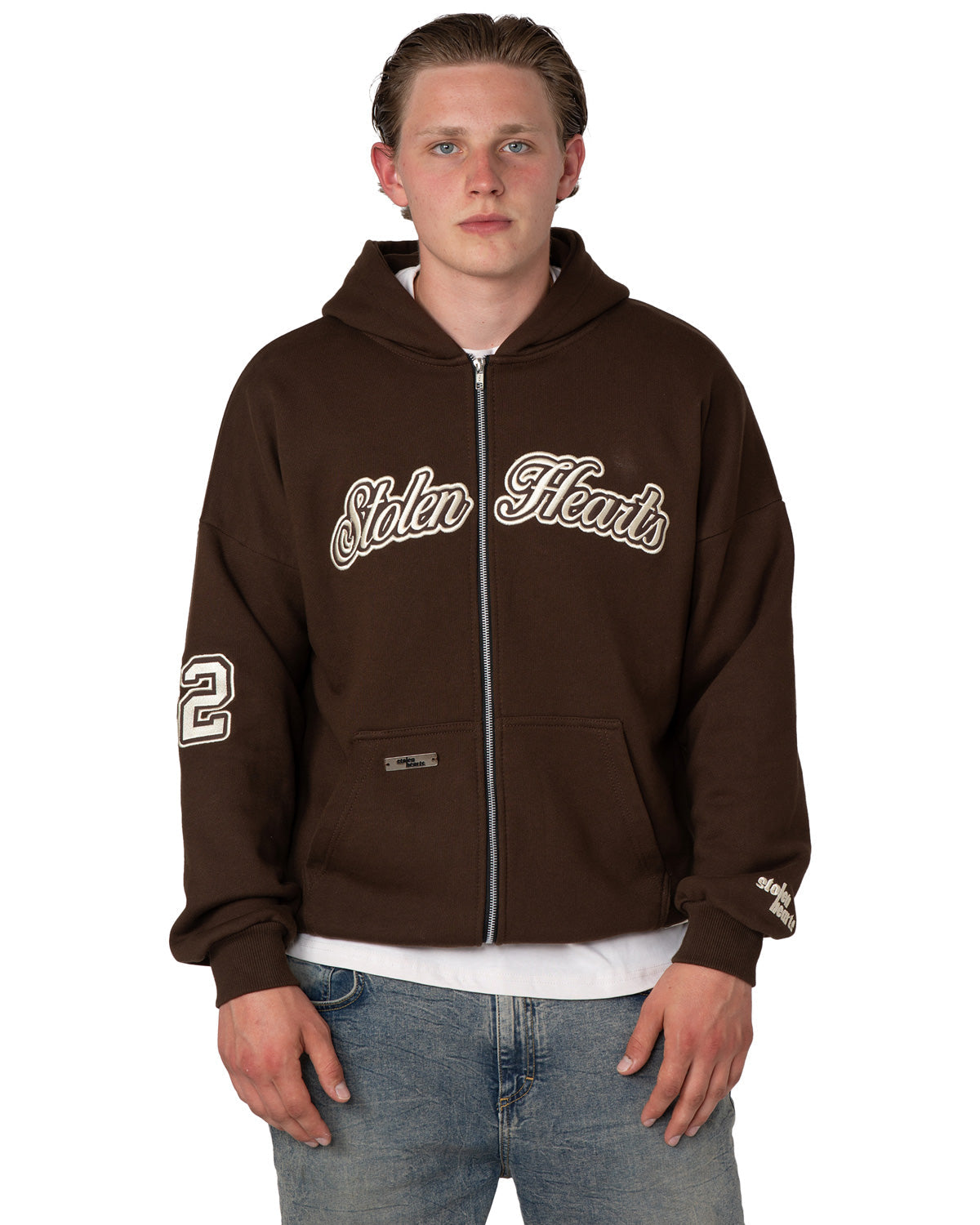 BROWN ZIP HOODIE