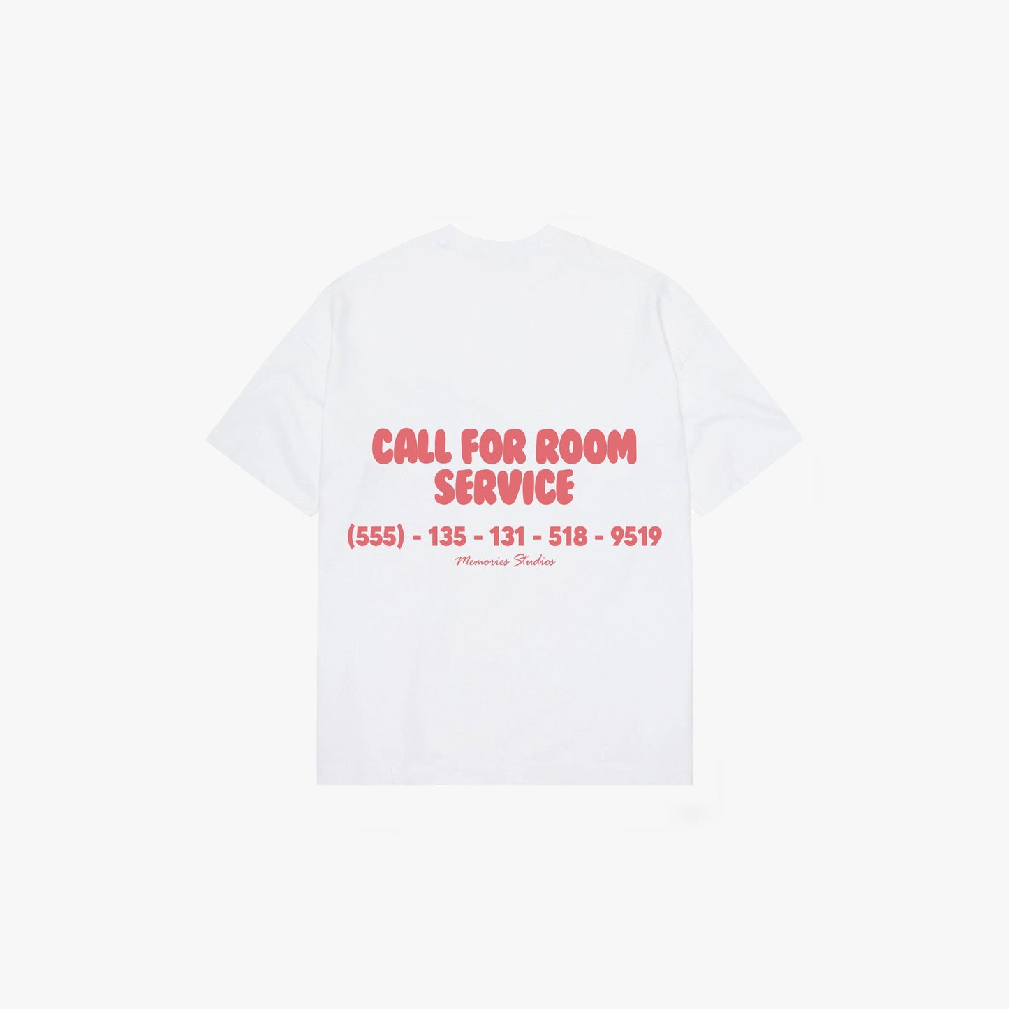 CALL FOR ROOM SERVICE TEE - FLAT WHITE