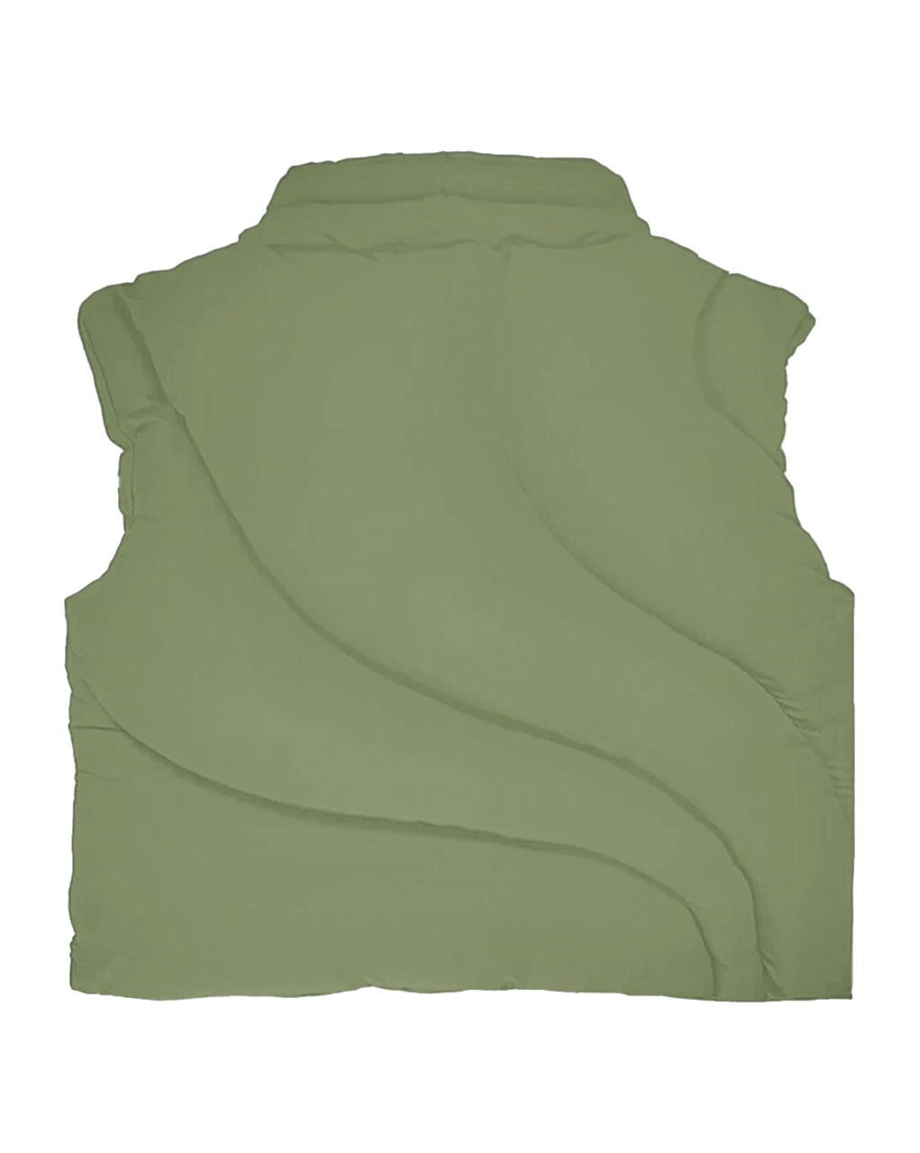 OLIVE OCEAN WAVE PUFFER VEST