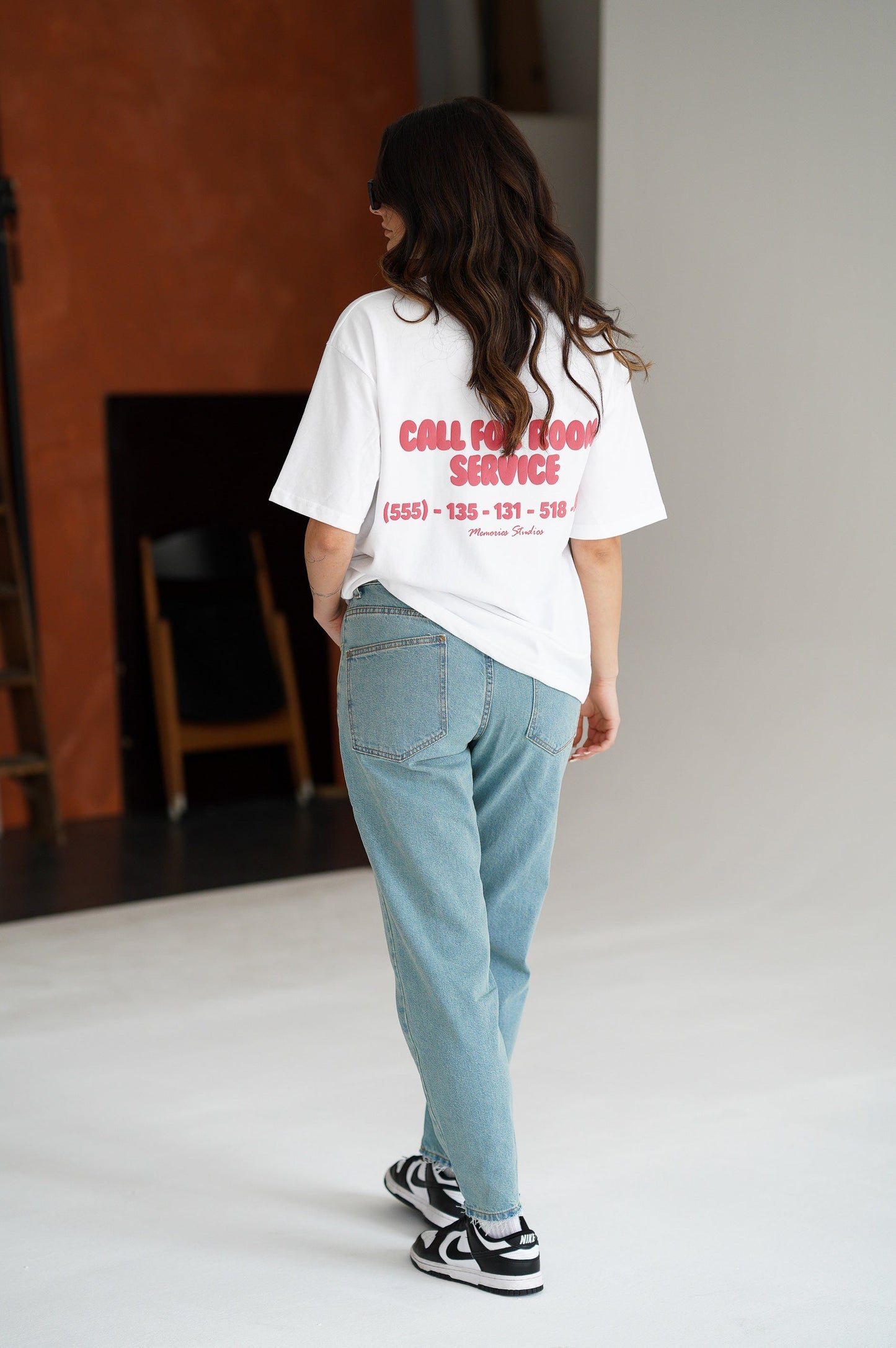 CALL FOR ROOM SERVICE TEE - FLAT WHITE
