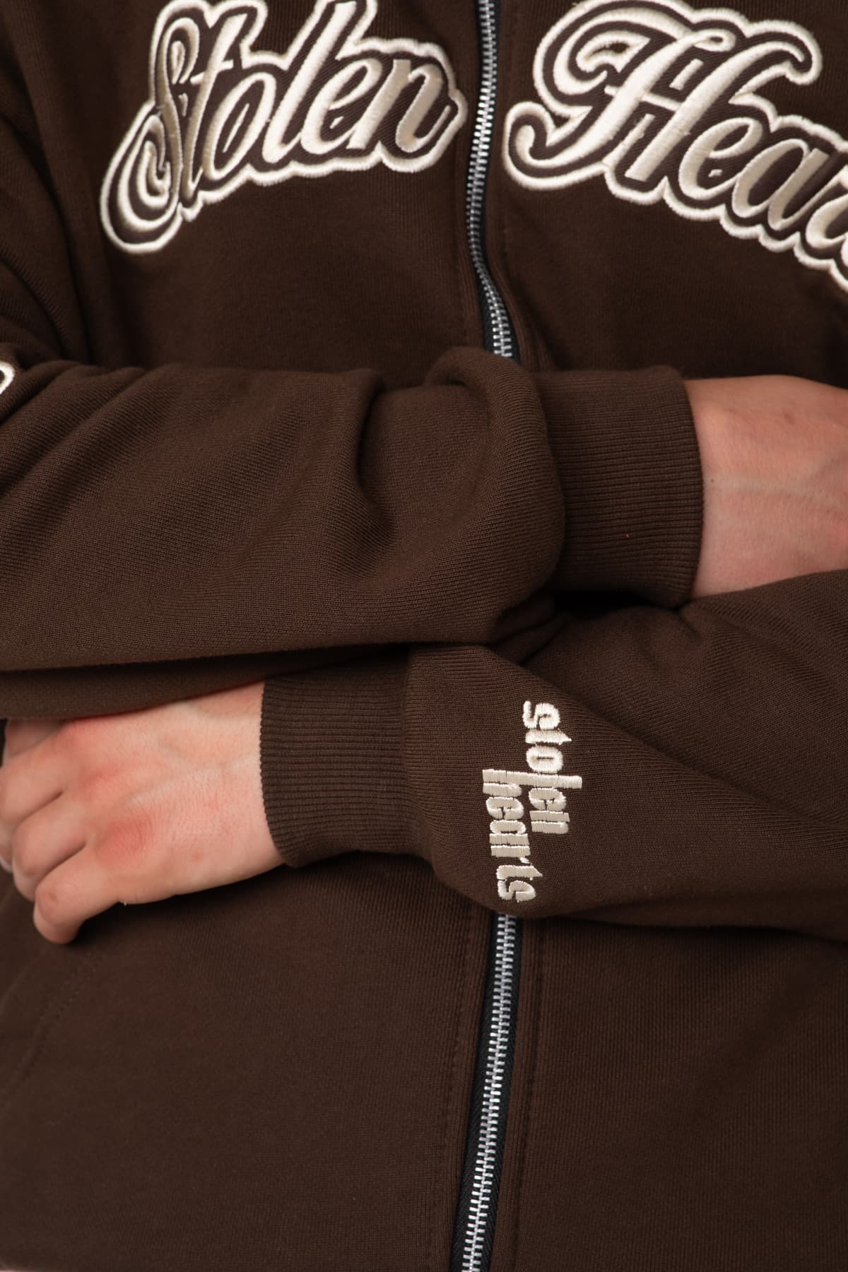BROWN ZIP HOODIE