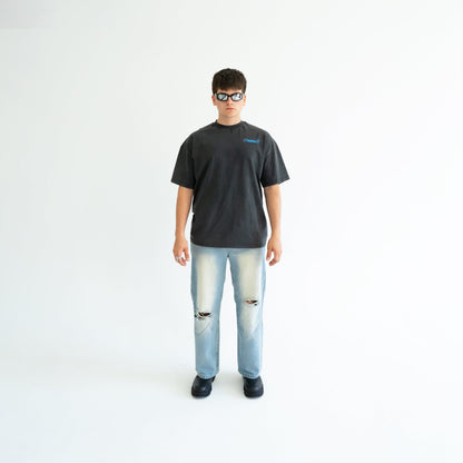 Essential Club Tee - Black/babyblue
