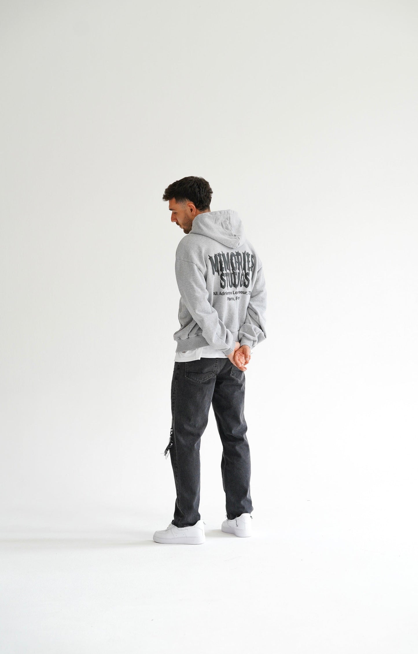 BREAKFAST IN PARIS ZIP HOODIE - GREY