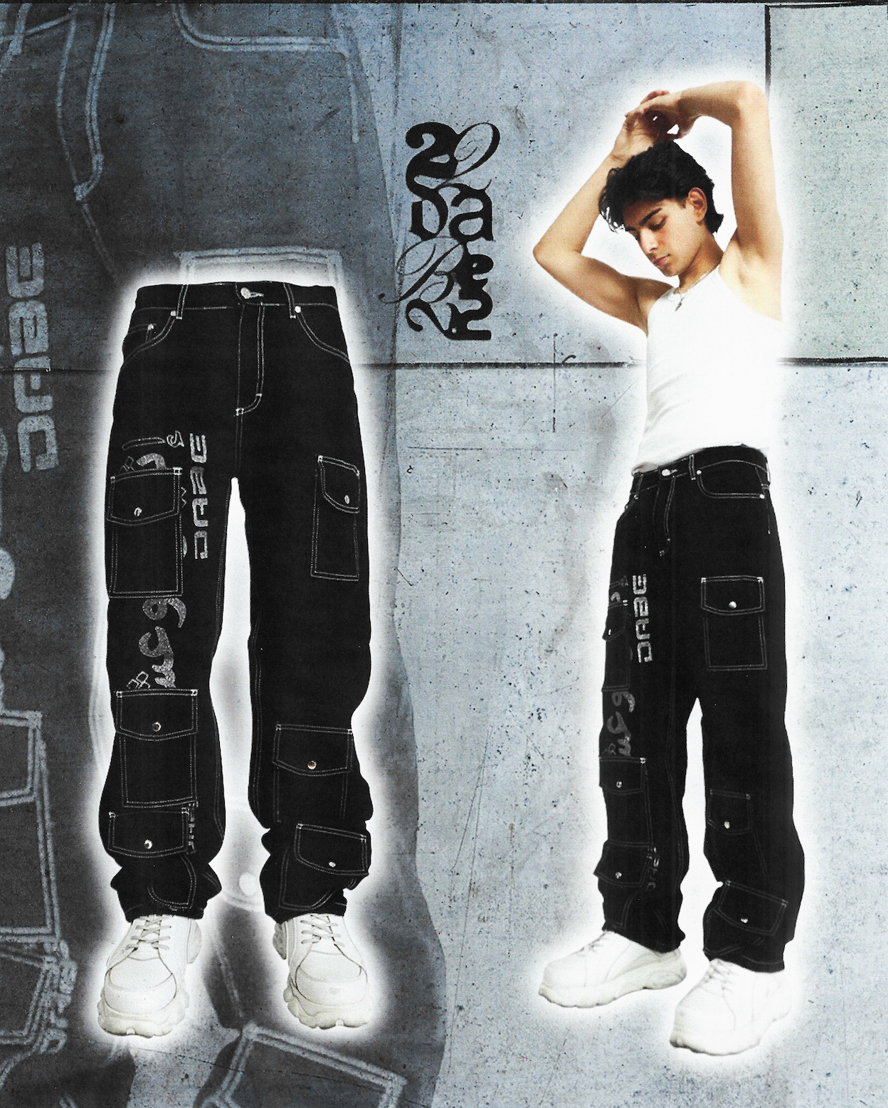 Denim Jeans Multi-Pocket Black