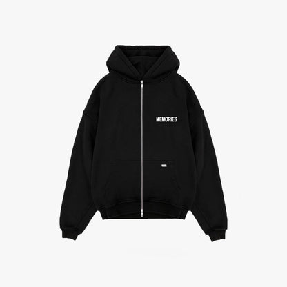 BREKFAST IN PARIS ZIP HOODIE - BLACK