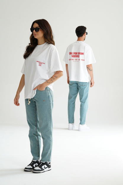 CALL FOR ROOM SERVICE TEE - FLAT WHITE