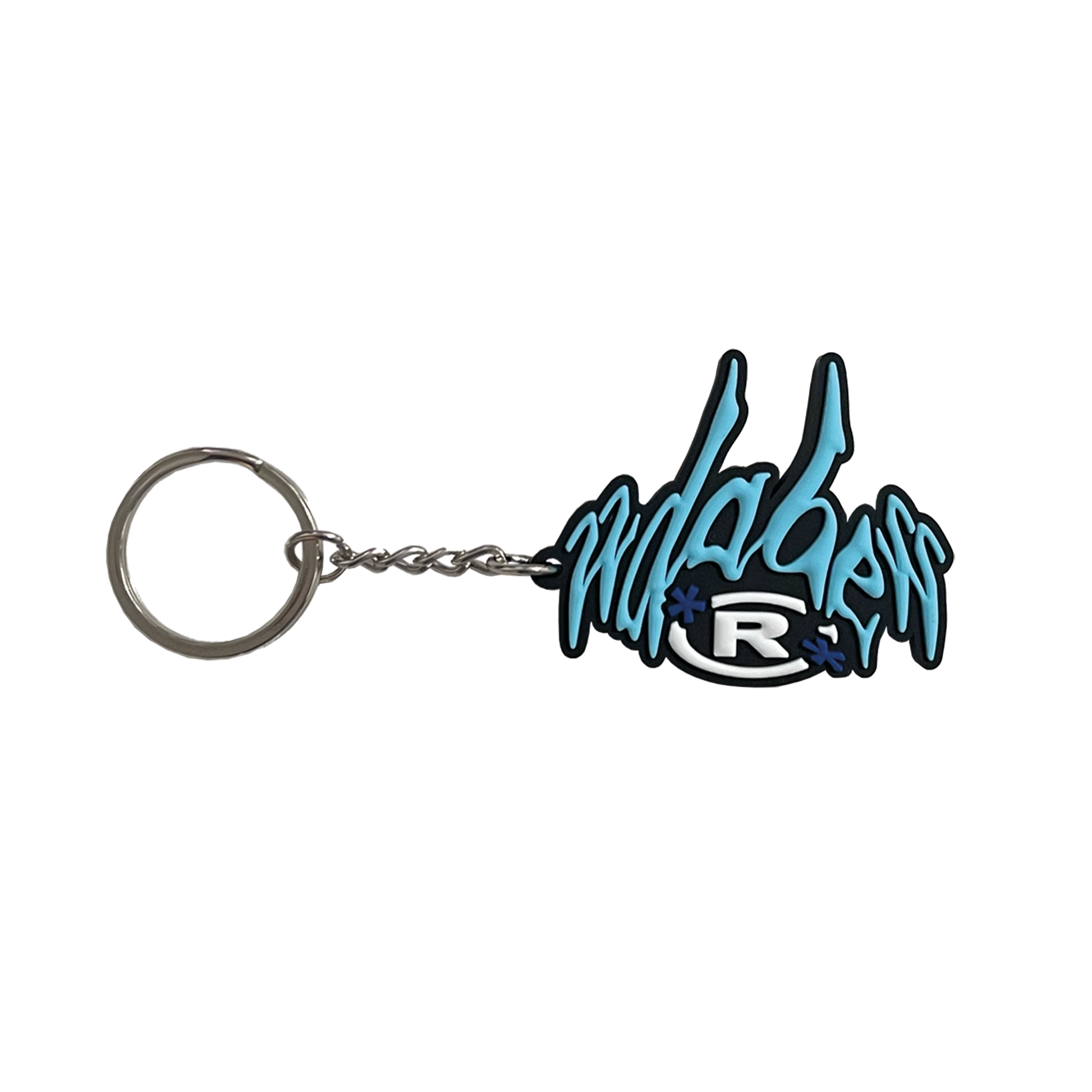 A pack of four sleek and stylish keychains with all-white parts that glow in the dark, perfect for adding flair to keys or a backpack. The 22DABE22 Keychain Pack is a must-have accessory for streetwear enthusiasts, crafted from high-quality materials and built to last.