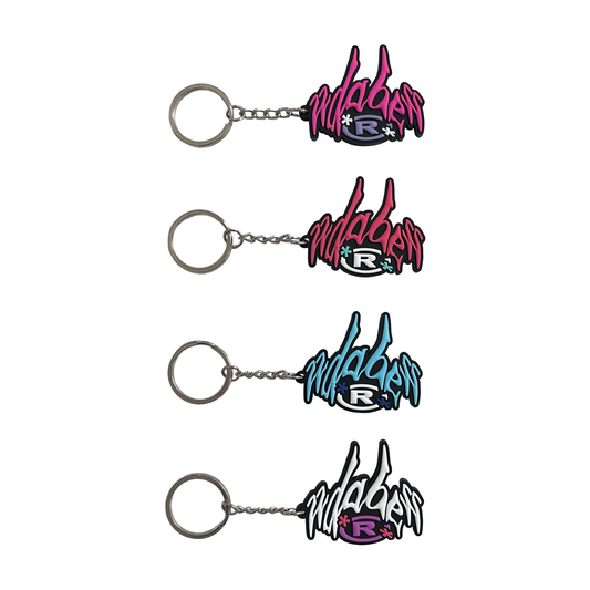 A pack of four sleek and stylish keychains with all-white parts that glow in the dark, perfect for adding flair to keys or a backpack. The 22DABE22 Keychain Pack is a must-have accessory for streetwear enthusiasts, crafted from high-quality materials and built to last.
